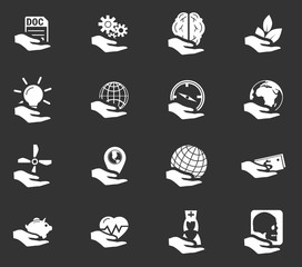 Hand icon collection insurance