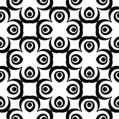 Design seamless monochrome flower pattern