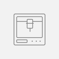 Tree D printing line icon.