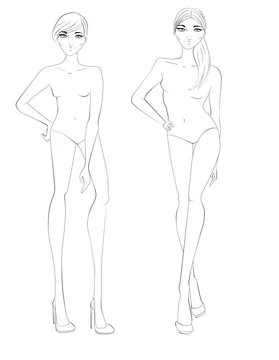 Figurino, moda, corpo, disegno, donna, ragazza, camminare, moda Stock  Illustration | Adobe Stock