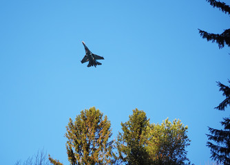 Fighter plane in the sky