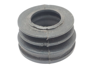 black rubber plumbing collar on a white background