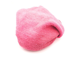 pink towel on a white background