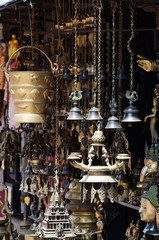 Fototapeta na wymiar Souvenir religious items in the shop of Kathmandu, Nepal ,Asia