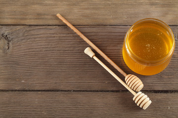 honey on old wood background