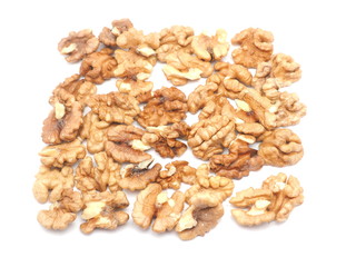 walnuts on a white background