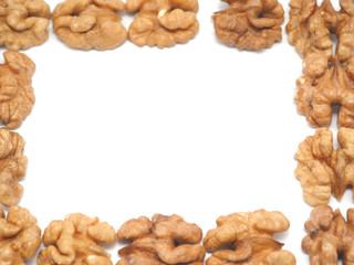 walnuts on a white background