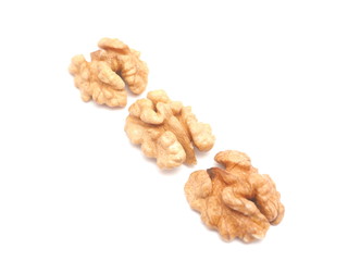 walnuts on a white background