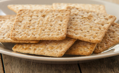 Cracker close up on white