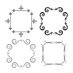 Set of vector borders. Can be used for monograms, greeting cards