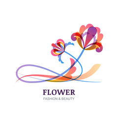 Vector illustration of colorful tropic flowers.