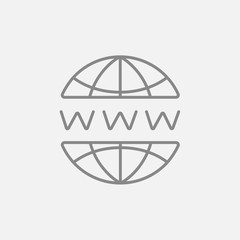 Globe internet line icon.