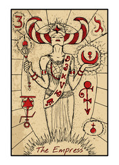 The tarot card in color. The Empress