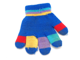 baby gloves on white background