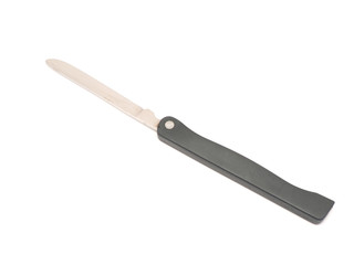 Tourist folding knife on a white background