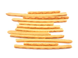 sweet flour straws on a white background