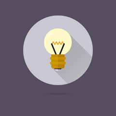 light bulb flat design vector icon