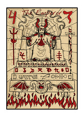 The tarot card in color. The Emperor