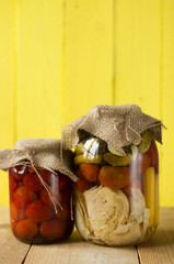 Assortment of canned vegetables