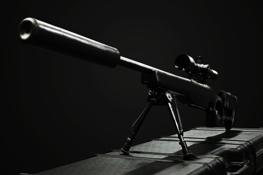 sniper rifle on the case