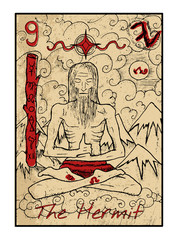 Obraz premium The tarot card in color. The Hermit.