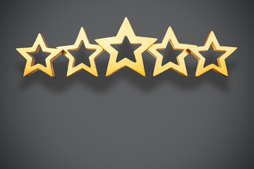 5 star rating grey background