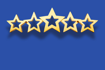 5 star blue copy space