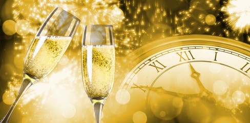 Composite image of champagne glasses clinking © vectorfusionart