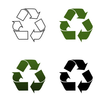 Recycling logo. green and black colors