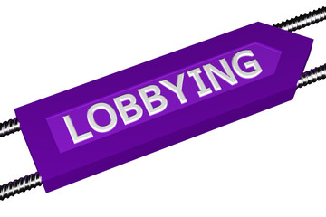 Word lobbying written on the arrow