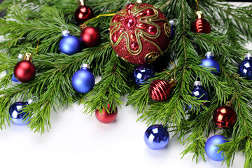 New Year tree toy ball background
