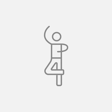 recommend clip art: Male figure skater line icon.