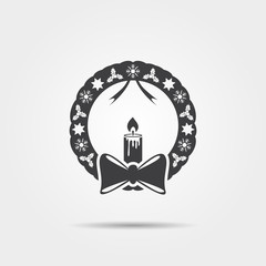 Christmas wreath icon