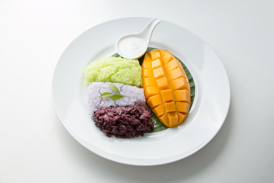 Mango with Sweet Sticky Rice, Thai style tropical desert