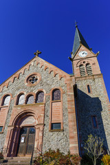 Fototapeta na wymiar Old medieval abbey church in Alsace