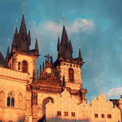 Fototapeta premium Church of Our Lady in front of Tyn, Prague, Czech Republic.