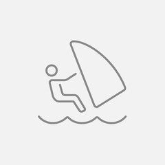 Wind surfing line icon.