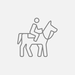 Horse riding line icon.
