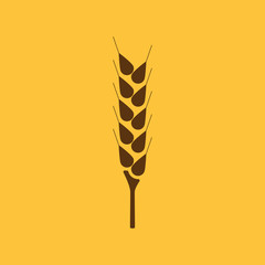 The wheat icon. Spica symbol. Flat