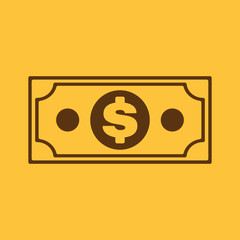 The money icon. Dollar symbol. Flat