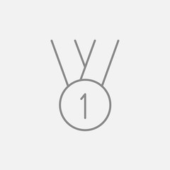 Medal for first place line icon.
