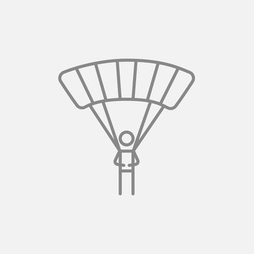 Skydiving line icon.