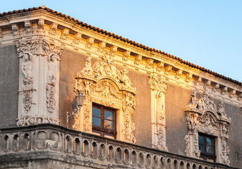 Baroque decoration in a noble palace of Catania (Palazzo Biscari)