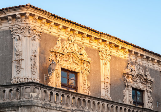 Baroque decoration in a noble palace of Catania (Palazzo Biscari)