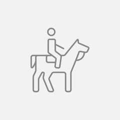 Horse riding line icon.