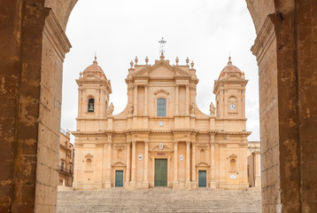 Fototapeta na wymiar The baroque cathedral of Noto (UNESCO site in Sicily)