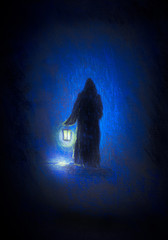 Monk with a lantern © hikolaj2