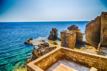 Rocks and architecture on the Salento coast