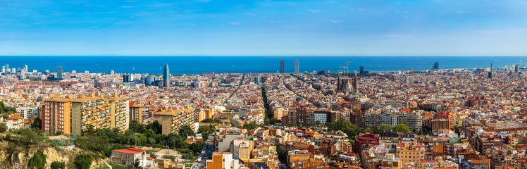 Fotobehang Panoramisch uitzicht over Barcelona © Sergii Figurnyi