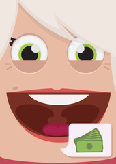 Woman face vector illustration